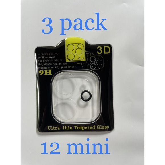 Other - 3x For iPhone 12 MINI FULL COVER Tempered Glass Camera Lens Screen Protector